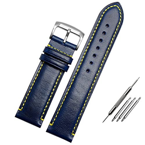 Bracelet de rechange pour Citizen AT8020 JY8078 cuir bleu 23 mm