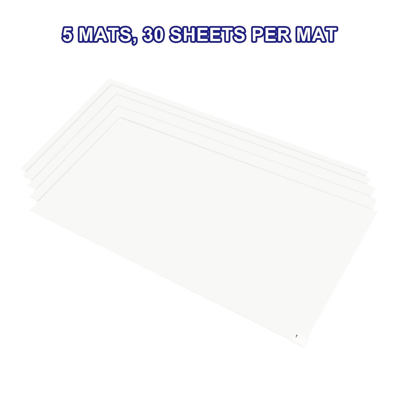 sourcing map 5Pcs Alfombrillas Adhesivas para Salas Limpias, 18" X 36" de Polietileno, Atrapan Suciedad y Polvo, para Salas Limpias, Almacenes, Laboratorios, Color Blanco