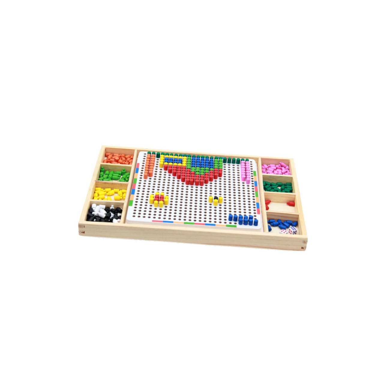 Puzzle Chiodini a Fungo in Legno Bianco, Set da 1, per Bambini | Puzzle per Unghie per Ragazzo Ragazza, Stimola Immaginazione e Creatività, per Uso Quotidiano e Compleanno