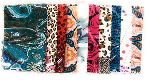 Kuldip Acrylic Pashmina Style Scarf Shawl Wrap Throw. Mixed Designs. (Pack of 5).