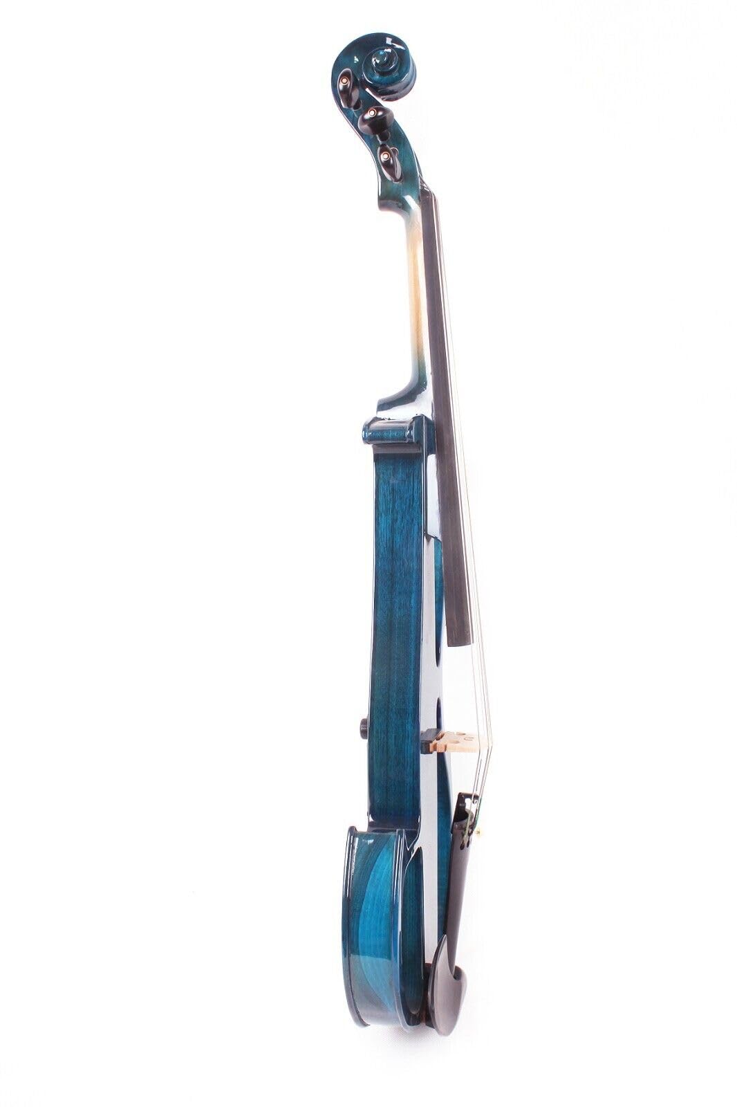 Alto électrique en bois massif avec fixations en ébène, étui de transport et accessoires inclus #EL8 (bleu-5 cordes) 40,6 cm