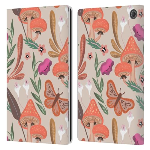 Housse cuir Amazon Fire Max 11 étui portefeuille antichoc champignons