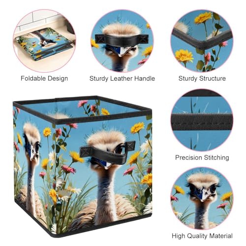 Boîte de rangement pliable au design autruche chic et structure robuste - 5