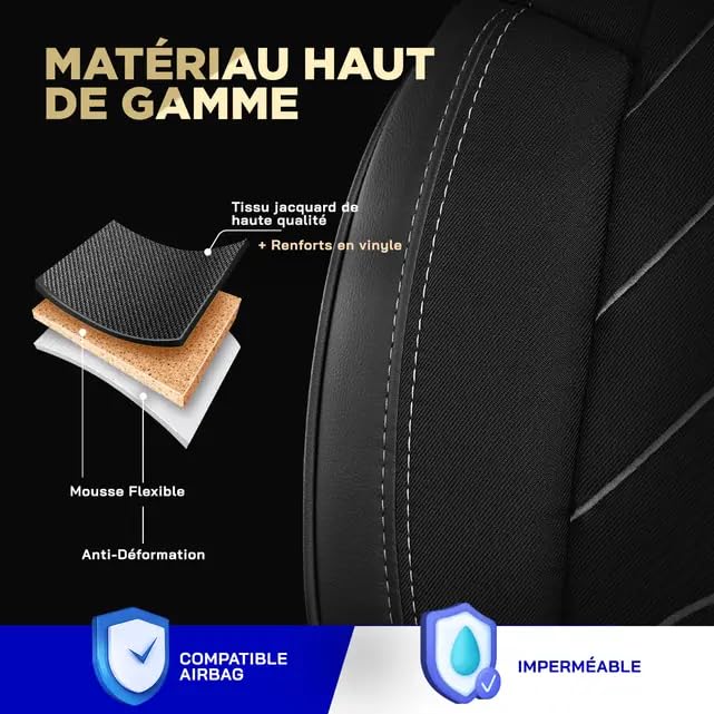 Housses de siège auto 2+1 anti-usure pour banquette divisée Master