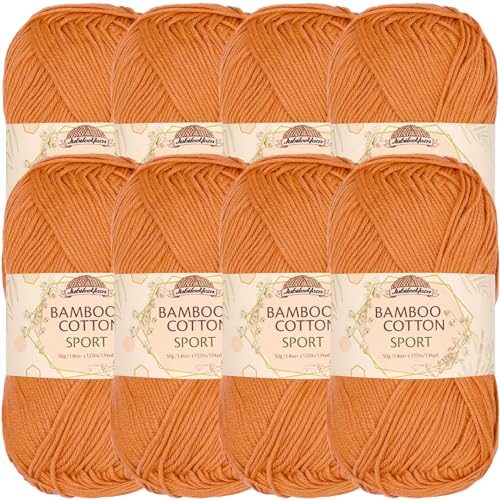 Image of JubileeYarn Bamboo Cotton Sport Yarn - 50g /Skein - Sepia - 8 Skeins