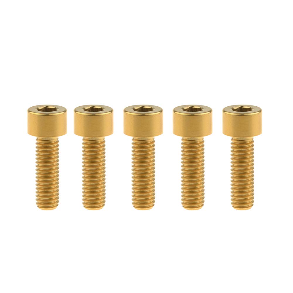 DWAMMEBRS Bolt DIN912 M8x15 20 25 30 35 40 45 50 60 70mm Cap Head Hex Socket Screw Pitch 1.25mm Pack of 5(Gold,M8x25mm)
