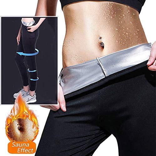 Pantaloni Sauna Dimagranti, Leggings Anticellulite Donna Fitness, Legging Termici Vita Alta per Sudare - Leggins Effetto Snellente Push Up Glutei - Ideale per Yoga, Corsa, Palestra Sport