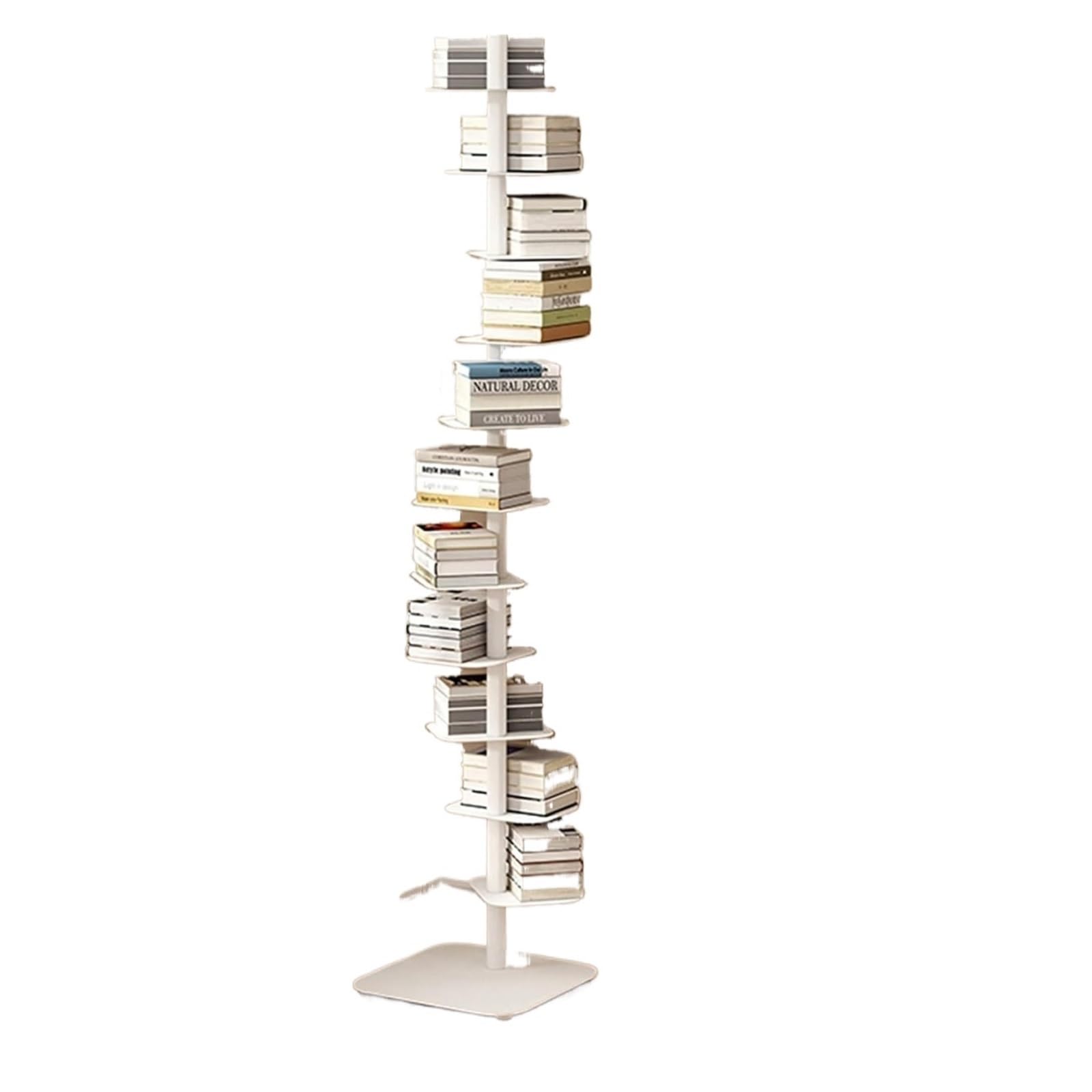 Book Shelf,Vertical Bookshelf for Home，Simple Narrow Metal, Multipurpose Corner Tall, Ladder Bookcase Ideal Display，Narrow