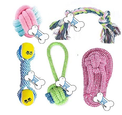 THE DDS STORE Combo of 5 Piece Puppy Toys Dog Toys for Medium Dogs Avoiding Puppy Boredom Anxiety Teething Set Knots Cotton Doy Chew Toys for Puppy Small Pets-Color May Vary (B0BCQRY93S) Amazon Price History, Amazon Price Tracker