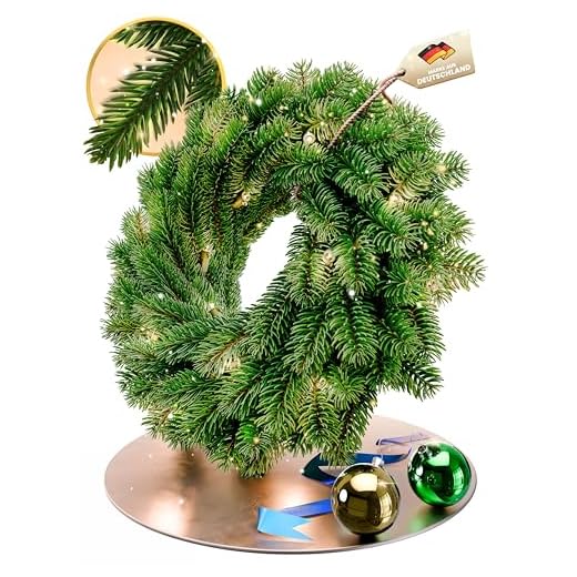 ArtiTree - Beleuchteter Weihnachtskranz für Tür - Adventskranz mit LED, Weihnachtsdeko, Künstlicher Tannenkranz mit Lichtern- 60cm