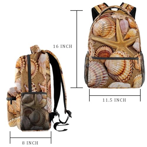 Sac à dos d'école coquillages pour ados et filles idéal pour la rentrée - 2