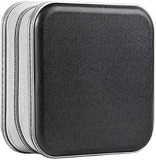 UENTIP 48 Capacity CD Case,Portable DVD Hard Plastic Case Holder CD Organizer Wallet Protective DVD Storage (Purple)