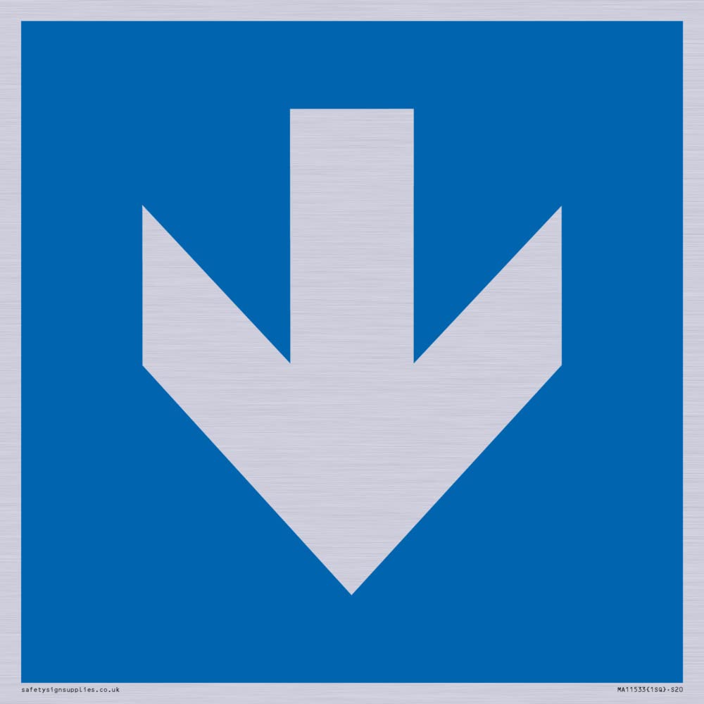 Custom Mandatory: Down arrow Sign - 200x200mm - S20