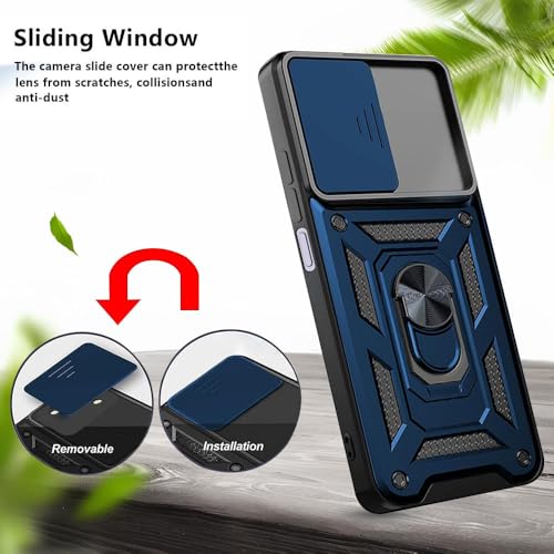 Image of Luxe Back Cover for Vivo T4 Lite 5G / iQOO Z10 Lite 5G / Vivo Y19 5G / Vivo Y19E | D10 Tough Armor Case | Sliding Camera Shield | 360 Protection | Kickstand Ring Holder | Military-Grade Bumper Case