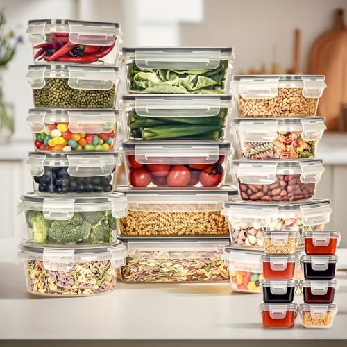 ILID Potes Herméticos 24 pcs para Cozinha-Kit Organização com Ved...