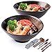 Ciotola in porcellana Ramen con bacchette e cucchiai, 2 set di ciotole giapponesi grandi per Udon, Pho, pasta e insalata, 10 pezzi 900 ml 2 Set - Tramonto