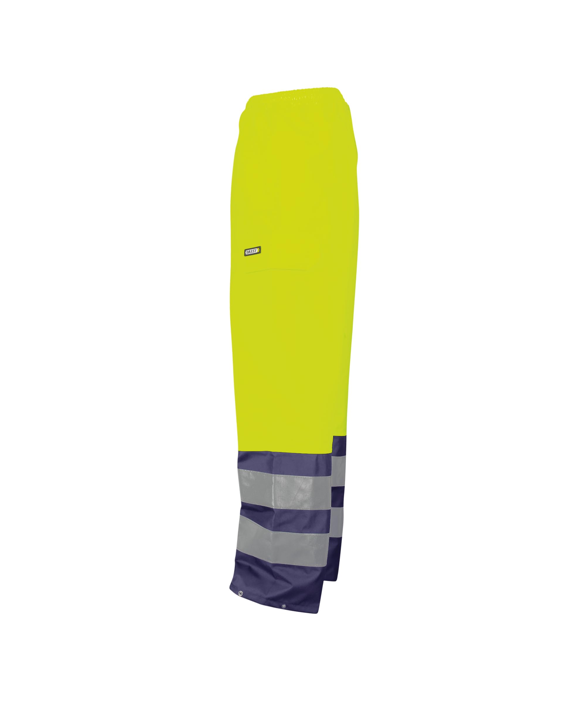 Dassy 200881-6981-L Sola wodoodporne spodnie robocze o wysokiej widoczności, 200 g/m², fluo żółty/granatowy, duże