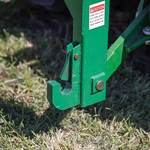 Titan Attachments 3 Point Quick Hitch Adaption To Category 1 And 2 Tractors, 3000 Lb Lifting Capacity, 27.5" Between Lower Arms, 14.5" ~17.5" Level Adjustment, Green Finish #TOP5