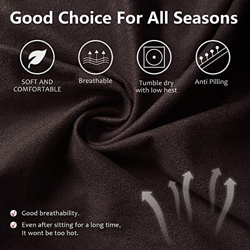 Image of ANARACHON Recliner Couch Cover Leather Look Recliner Sofa Covers for 3 Cushion Reclining Sofa Slipcovers 8-Pieces Furniture Protector Spandex Fabric Washable (3 Seater, 01 Chocolate)