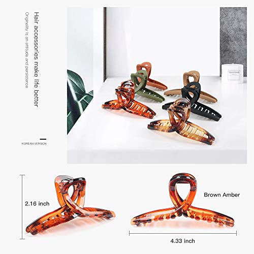 Hair Claw Clips for Women, Nonslip Matte Hair Clips, 4.3