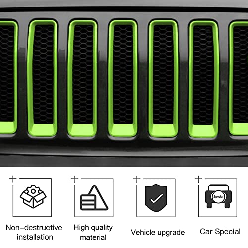 Image of CheroCar for JL Mesh Grille Grill Insert & Headlight Turn Light Cover Trim Exterior Accessories for Jeep Wrangler JL JLU 2018-2026 & Gladiator JT 2020-2026
