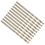 PATIKIL M35 HSS Spiralbohrer 3,3mm, 135° Vergoldet Stahlbohrer für Edelstahl Hartmetall - 10 Stück