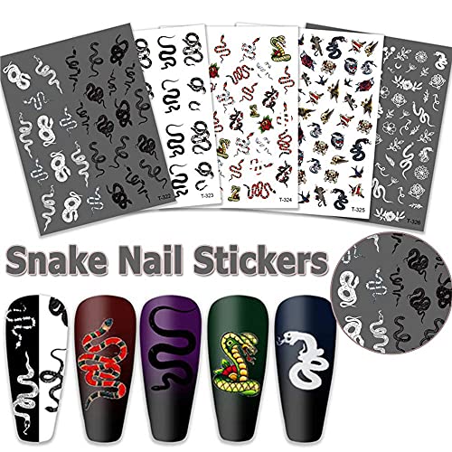 CJDM Nageldekorationen Maniküre Dekor Selbstklebender Nagel DIY Nagelaufkleber Nagelaufkleber Schlangen-Design-Muster 3D… – Bild 6
