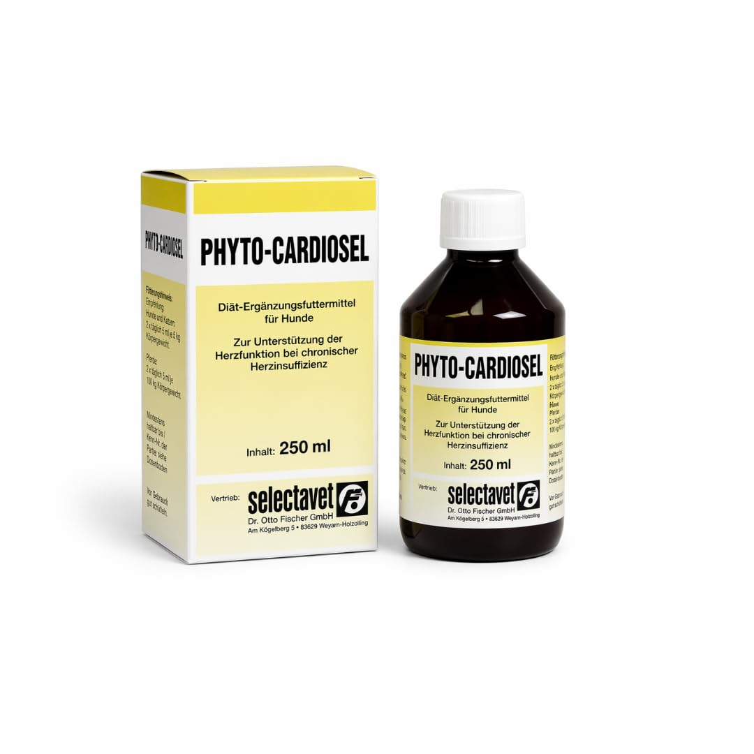 Phyto-Cardiosel | 250 ml | Diät-Ergänzungsfuttermittel für Hunde & Katzen | Mit Weißdorn & Ginseng