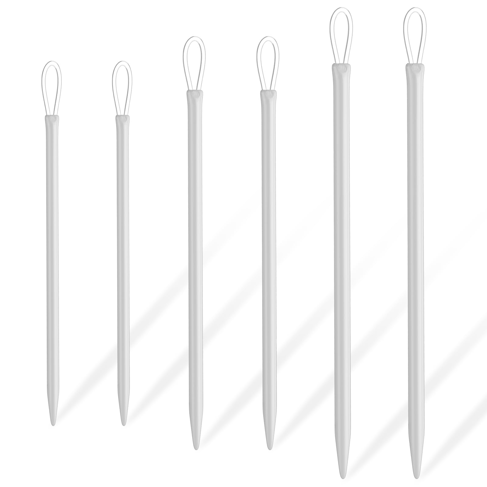 Molain 6Pcs Nylon Wire Rope Threader Needle Big Eye Knitting Needle Weave Yarn Needle for Sewing and Fabric Art Craft Accessory Yarn Needle Large Eye, Yarn Needles Sewing Knitting Needles for Crochet-image-36