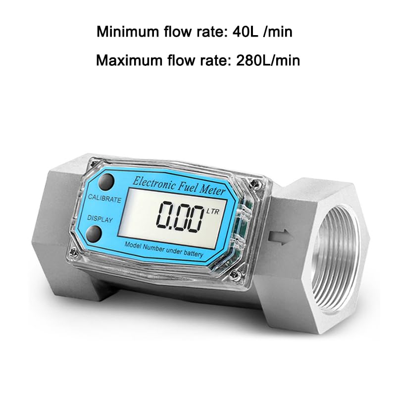 2 Zoll, 3/4, kleiner Edelstahl-Flüssigkeits-Digital-Turbinen-Wasserdurchflussmesser, Turbine for Wasser-Kraftstoff-Diesel-Oli (Color : 1.5inch)