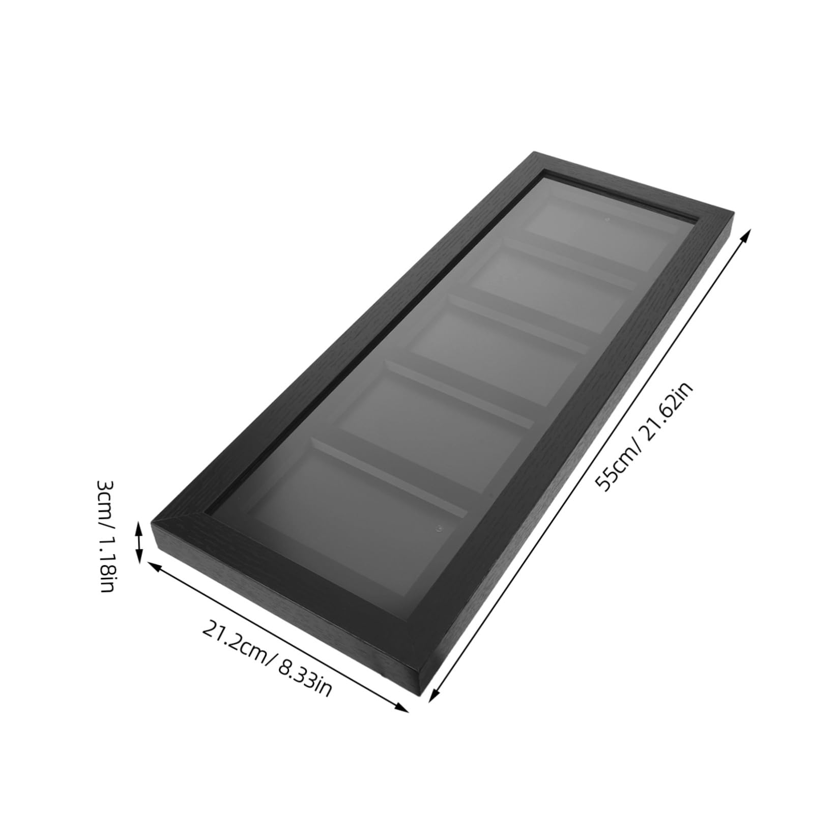 Amosfun Cornice Espositiva per Carte da Collezione, 5 Griglie, Nera