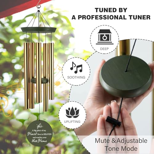 Image of ASTARIN Personalized Wind Chimes Memorial, 30 /36 in Cardinal Memorial Wind Chimes, Life Tree Custom Sympathy Gifts in Loving Memory of Mom /Dad, Wind Chime for Loss of Loved Ones(Produced in Texas)