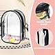 Mrltau PVC Schutzhülle für 15-17 cm Vinyl Plush Puppen, Transparente Umhängetasche mit Pompon, Klarsicht Display-Tasche zum Tragen und Aufbewahren von Plüschpuppen im Keidung (Schwarz)