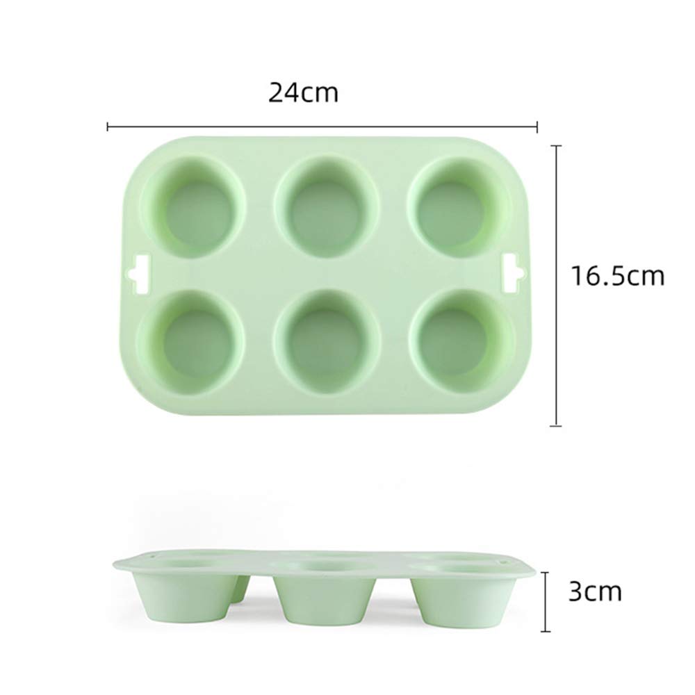 Bandejas antiadherentes para hornear, juego de moldes para pasteles, moldes para pasteles pequeños, molde redondo de silicona de 6 cavidades para jabón, pastel, pan, magdalenas, pastel de queso, pan