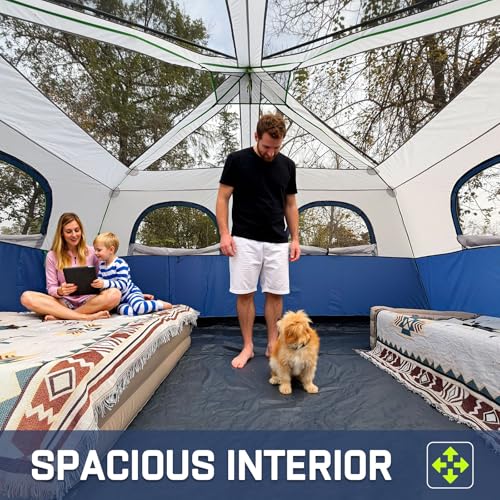 Image of 4 /6 /8 /10 Person Instant Tent, Waterproof Pop Up Tents for Camping with Rainfly, 60 Seconds Easy Setup, Automatic Cabin Tent for Family Camping with Expandable Carry Bag & Upgraded Ventilation
