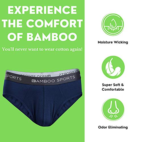 Bamboo Sports Mens No Fly Bamboo Underwear Briefs- Super Soft & Comfortable Fit #TOP5