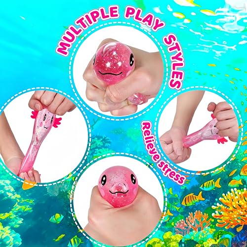 Axolotls Sensory Fidget Toy Sensory Squeeze Toy for Stress Relief, Soft Squeeze Decompression Dough for Adults Classroom Prizes & Party Favors (Blue) - image 6