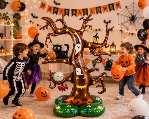 Image of AMFIN Halloween Haunted Tree Foil Balloon Decoration 64x28 inch