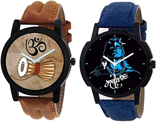 Xforia Boys Watches Brown & Blue Dial Watch Combo for Men