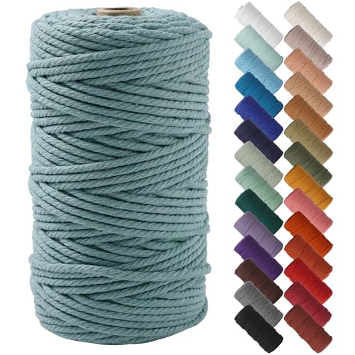 NOANTA Eucalyptus Macrame Cord 4mm x 109yards Colored Macrame Rope Cotton Rope Macrame Yarn Colorful Cotton Craft Cord for Wall Hanging Plant Hangers Crafts Knitting