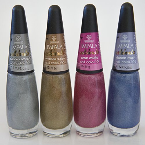 Impala Nail Polish Celebrate Collection - 4 Colors from Brazil - Shimmer