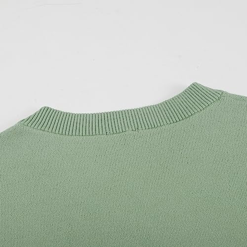Image of Women's Tight Cuff Long Sleeve Crew Neck Solid Button Down Cable Ribbed Knit Classic Cardigan Sweater