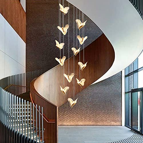 Dolria Led Bubble Crystal Chandeliers For Entryway Living Room High Ceiling Chandelier Butterfly Ceiling Pendant Lights Lighting Fixture Modern Dining Room Hallway Staircase Lights Led Dimmable Light #TOP4