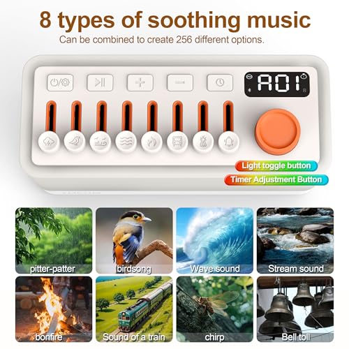 white noise sleep sound machine with 8 nature sounds portable bluetooth speaker 12 colors night lights sleep timer amp breathing exercises for babies kids and adults