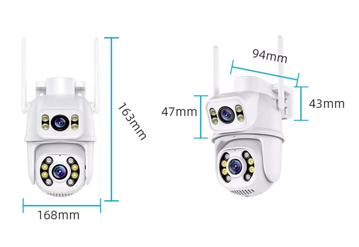 TELECAMERA IP CAM PTZ WIFI DOPPIA LENTE CAMERA DOME WIRELESS ESTERNO SPEED ZOOM CON APPLICAZIONE ICSEE PER AMBIENTI INTERNO ED ESTERNI