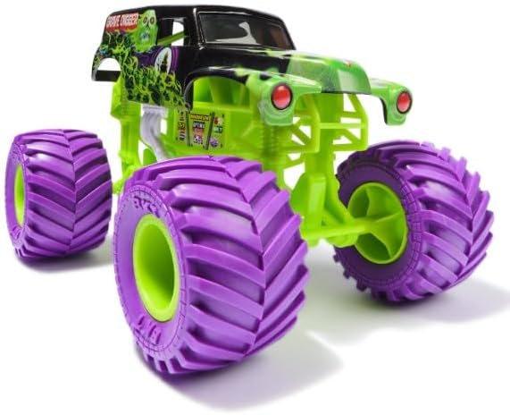 Monster Jam, Official Series 24 Oversized Grave Digger Purple Tires Monster Truck, Collector Die-Cast Vehicle, 1:24 Scale, Kids Toys for Boys Ages 3 and up