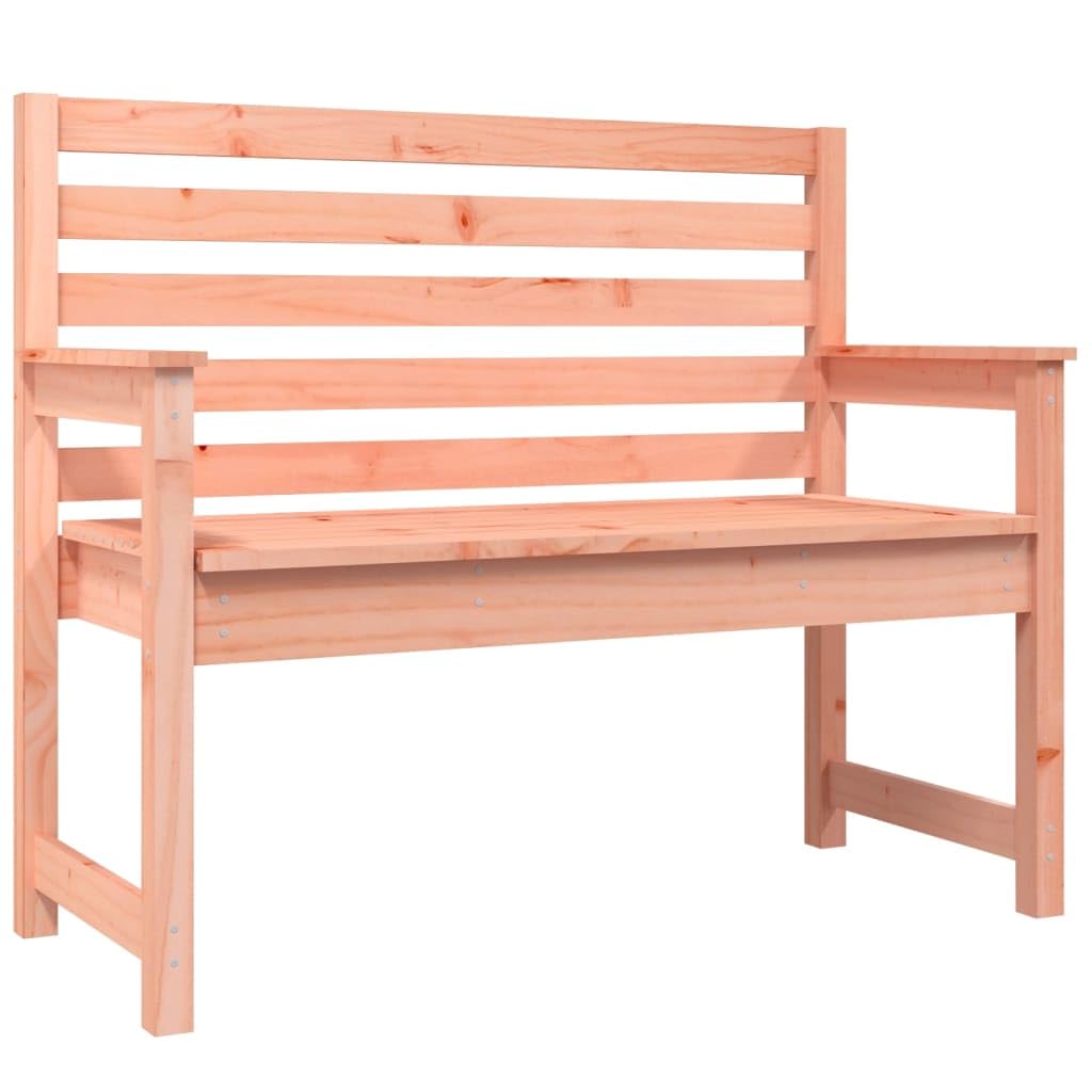 Banc de jardin en bois massif de douglas marron, fauteuil robuste au design scandinave épuré