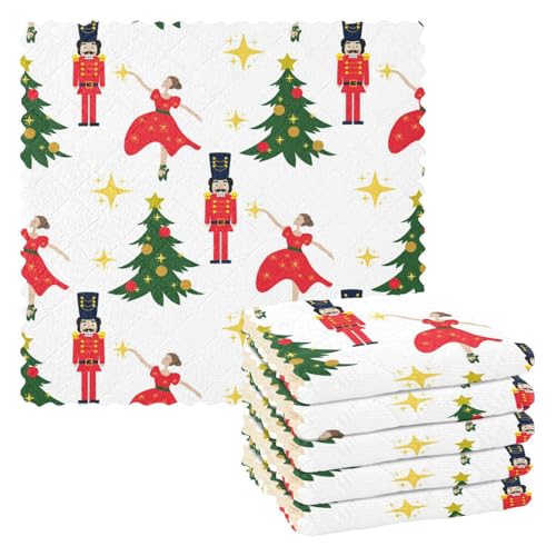 FRODOTGV Merry Chtistmas Nutcracker Dancing Kitchen Tea Towels Microfiber Towel for Kitchen Dish Towels Terry Cloth for