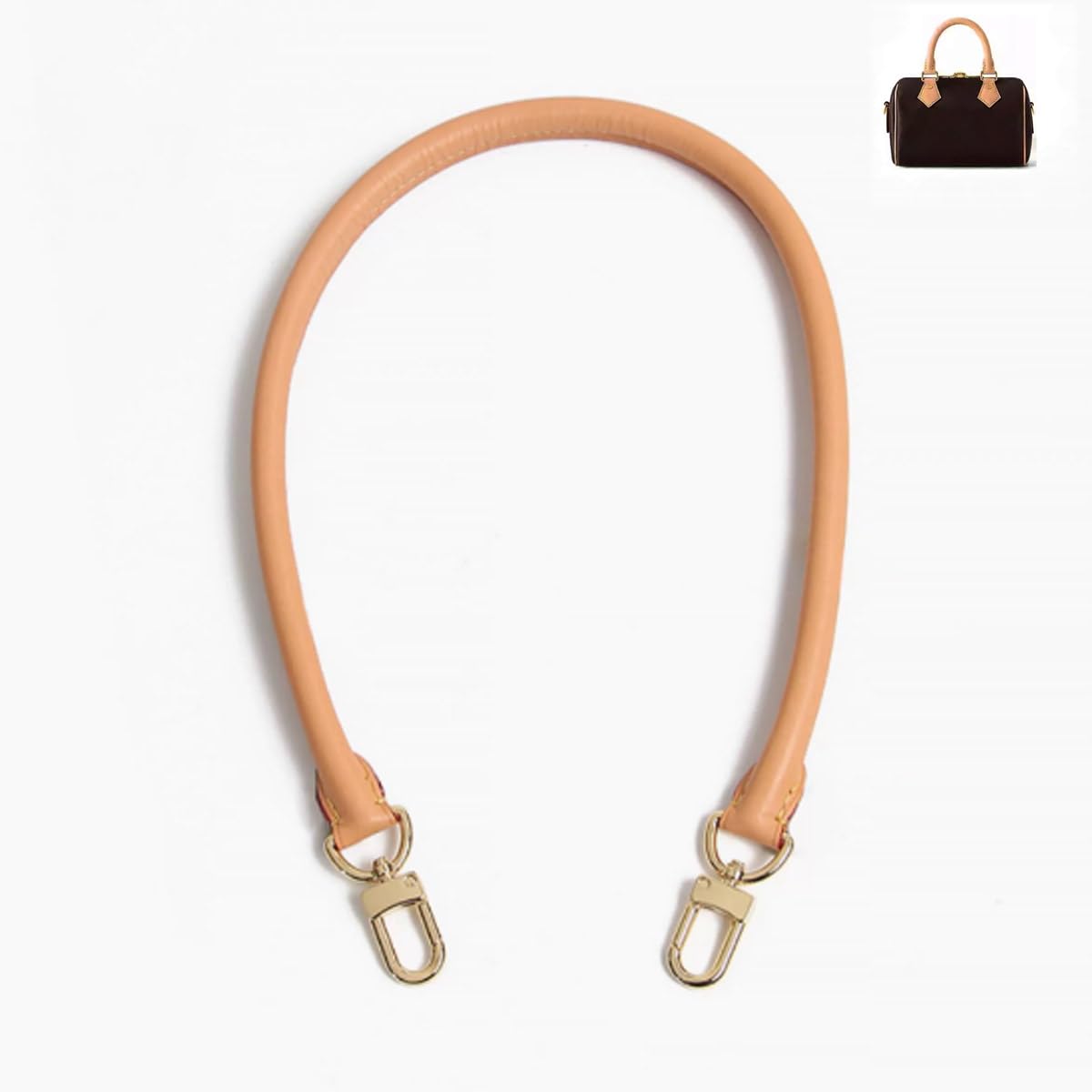 Vachetta Leder Schulterriemen 70cm – Rund Geformter Ersatzgurt 1,8cm kompatibel mit Speedy 25 30 35 kurzer Schultergurt