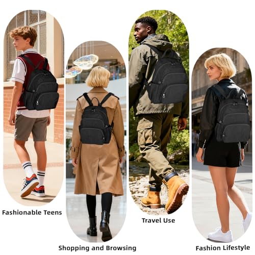 Image of Small Size Nylon Waterproof Backpacks for Women Fashion Cute Backpack Accommodates 14-Inch Laptops Suitable for Daily Commuting Shopping and Hiking Men Use